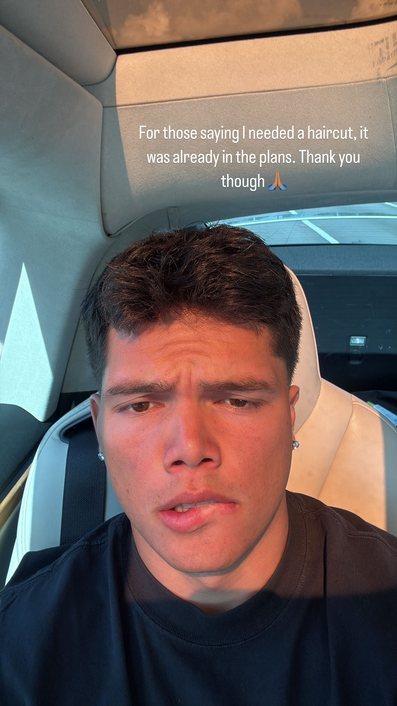 Dillon Gabriel reacts to critics of haircut - via Instagram/@dillongabriel